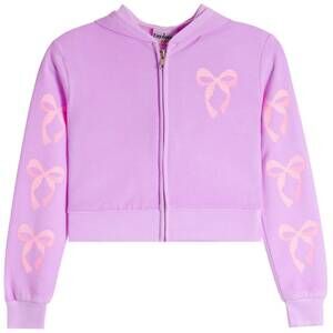 NEW FIREHOUSE girls collette gingham bow zip hoodie in grape